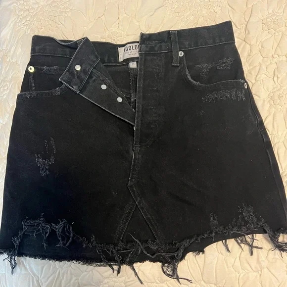 Agolde black denim jean skirt size 25 - Picture 2 of 6